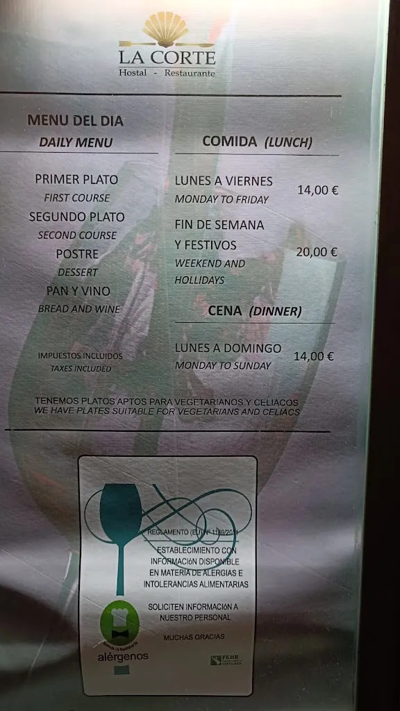Menu_Restaurante-Hostal LA CORTE_Carrión de los Condes_image_2
