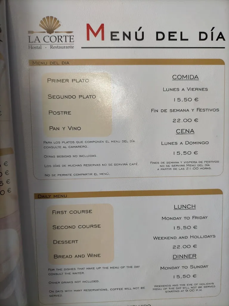 Menu_Restaurante-Hostal LA CORTE_Carrión de los Condes_image_3