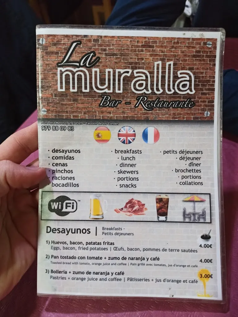 Menu_Bar-Restaurante La Muralla_Carrión de los Condes_image_1