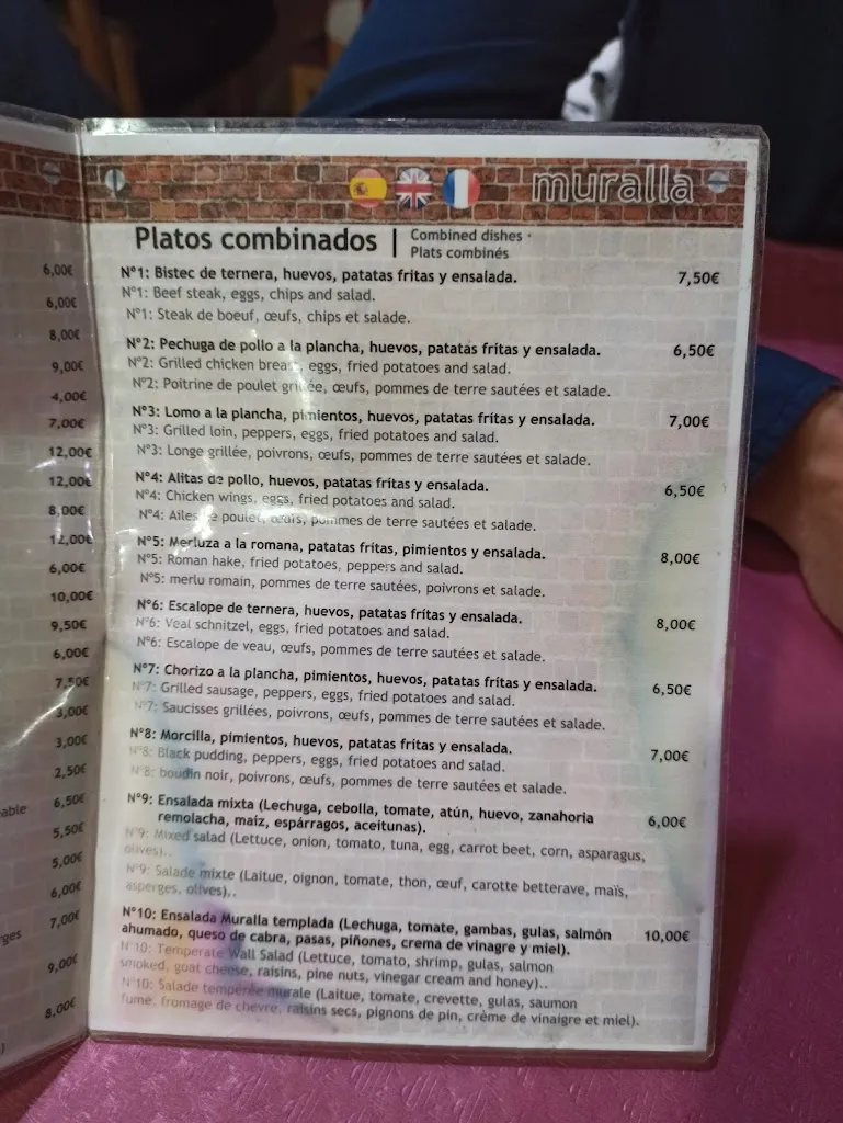 Menu_Bar-Restaurante La Muralla_Carrión de los Condes_image_3