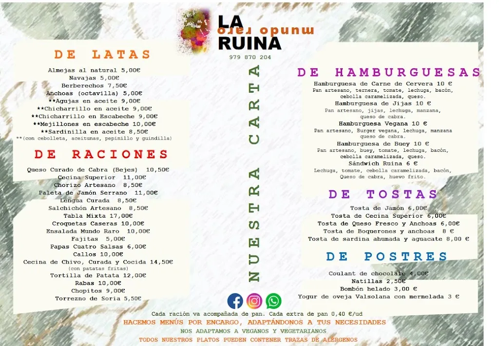 Menu_La Ruina-Mundo RaRo_Cervera de Pisuerga_image_1