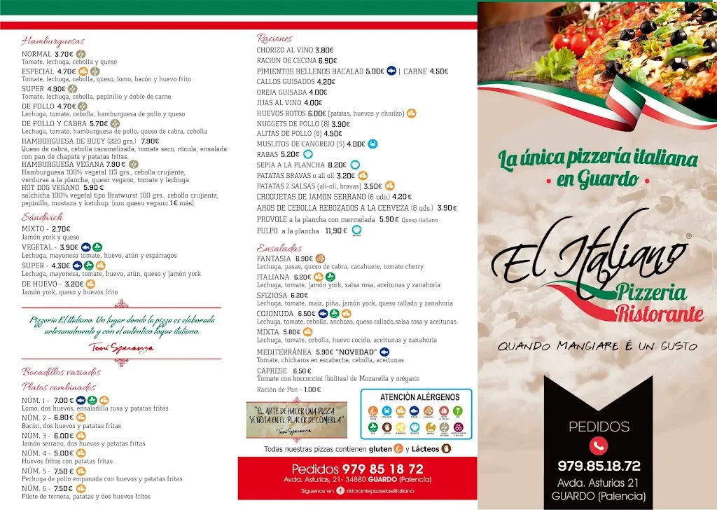 Menu_El Italiano Pizzería Restaurante_Guardo_image_1