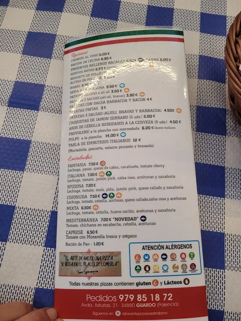 Menu_El Italiano Pizzería Restaurante_Guardo_image_2