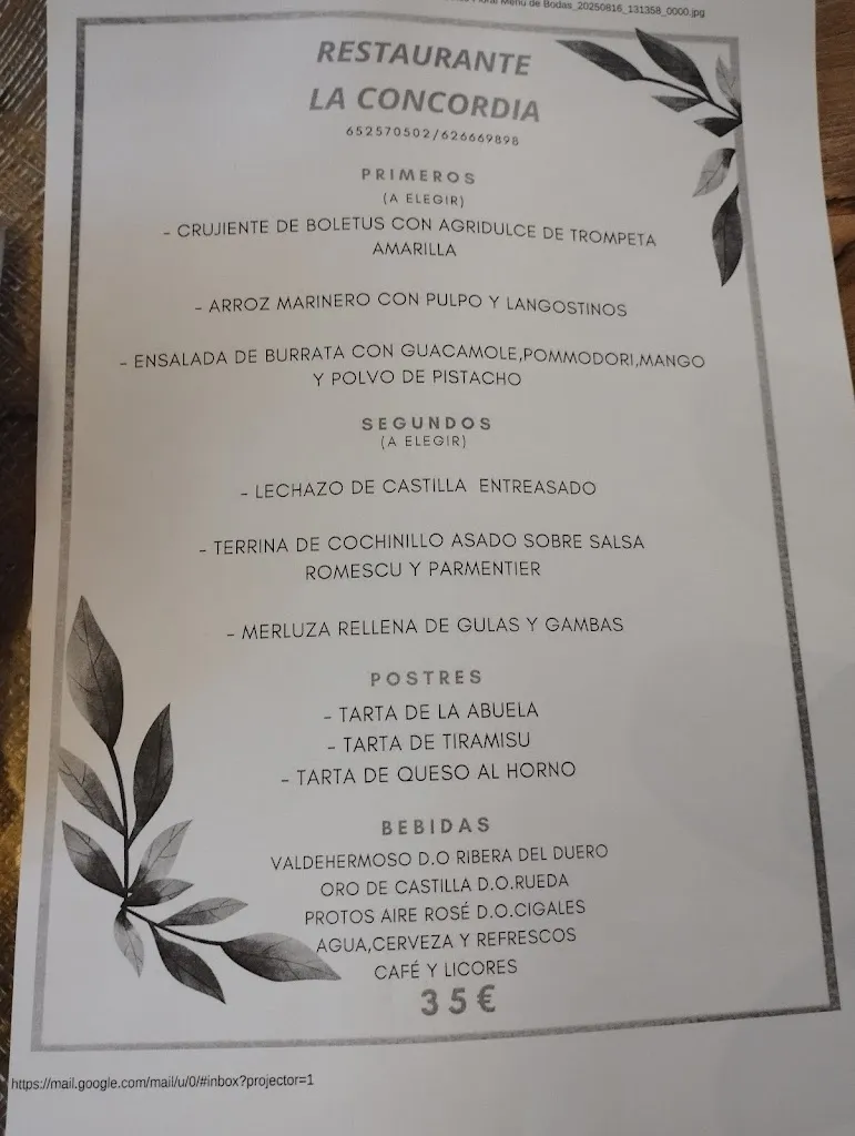 Menu_Restaurante La Concordia - Monzón de Campos_Monzón de Campos_image_1