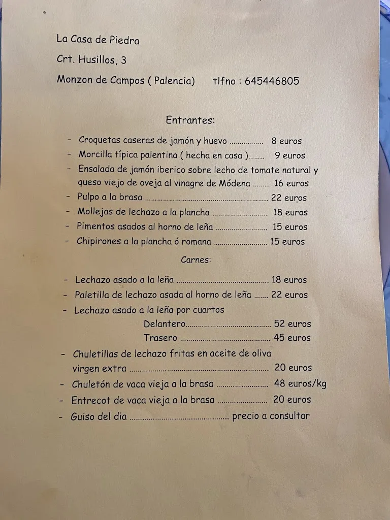 Menu_Restaurante la Casa de Piedra_Monzón de Campos_image_1