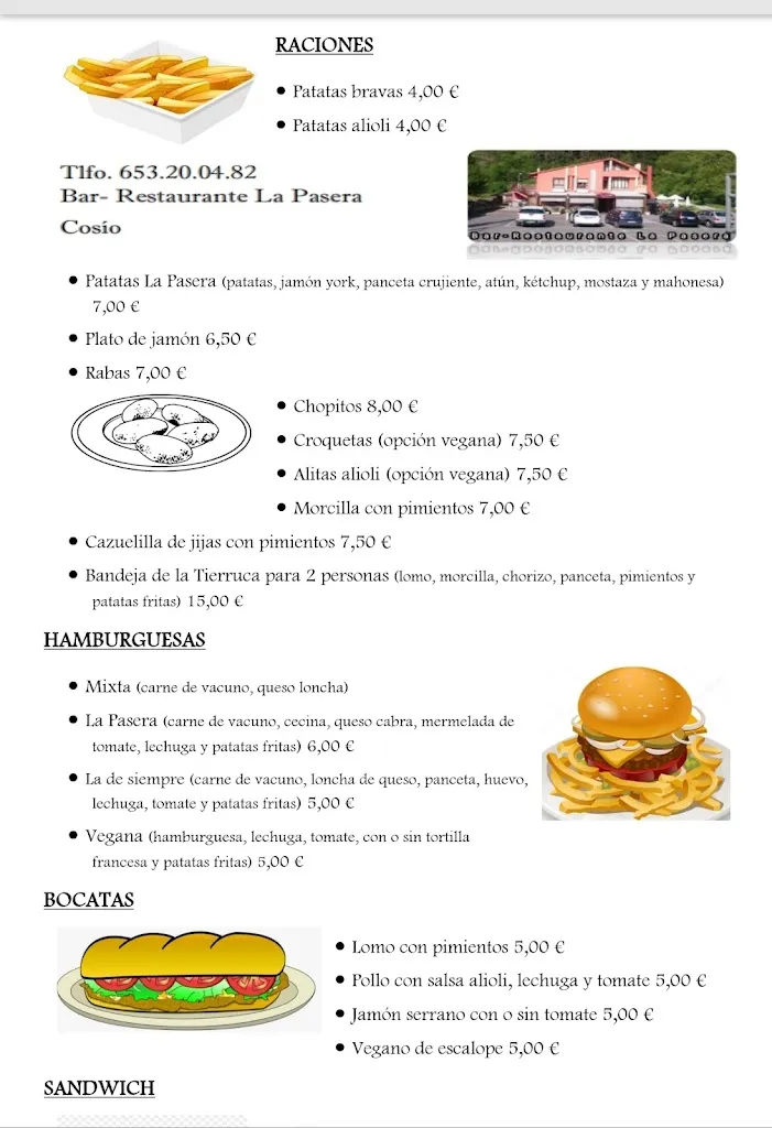 Menu_Restaurante Bar La Pasera_Pernía La_immagine_2