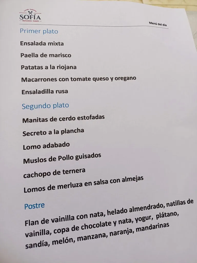 Menu_Restaurante Pensión Sofía_Paredes de Nava_image_3
