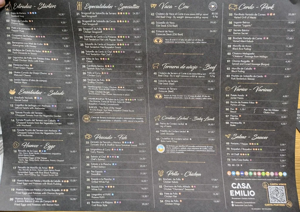 Menu_Restaurante Casa Emilio_Población de Arroyo_image_1