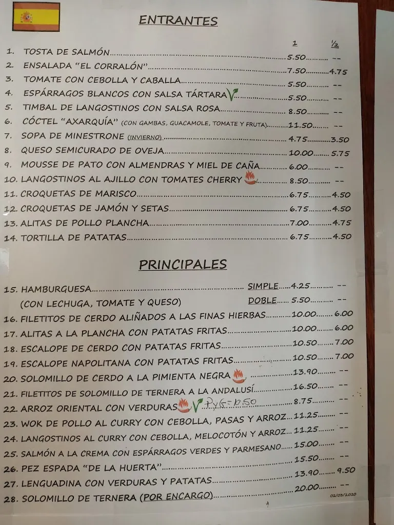 Menu_Restaurante El Corralón_Población de Arroyo_image_1