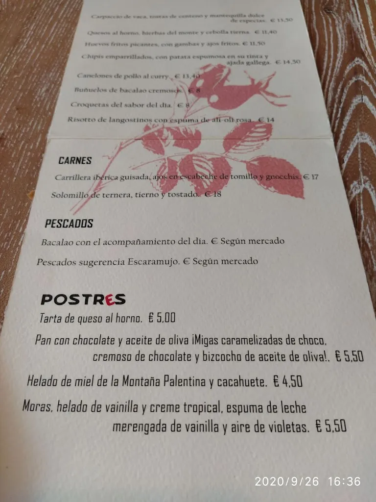 Menu_Escaramujo Mesón Gastronómico_Salinas de Pisuerga_image_2