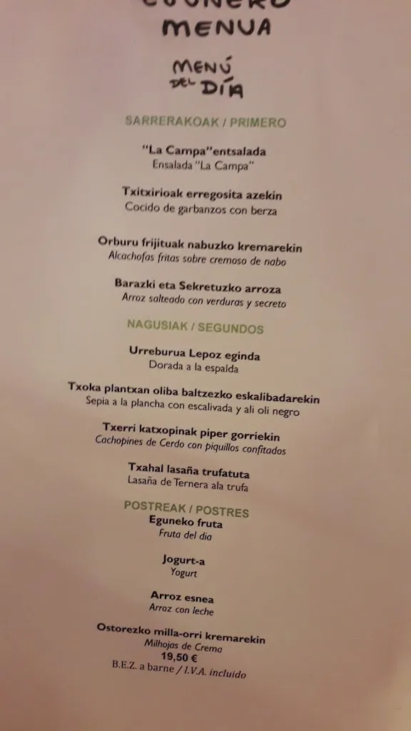 Menu_La Campa de los Ingleses · Taberna San Mamés_San Mamés de Campos_image_4