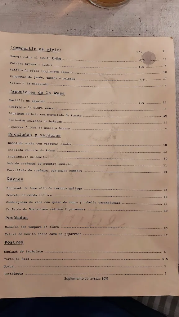 Menu_La Casa Del Sibarita_Torquemada_image_1