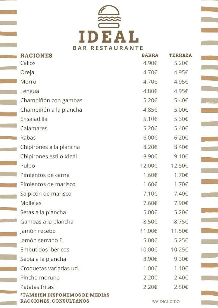 Menu_Bar- Restaurante Ideal_Venta de Baños_image_2