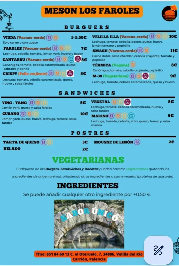 Menu_Mesón Los Faroles_Velilla del Río Carrión_image_2