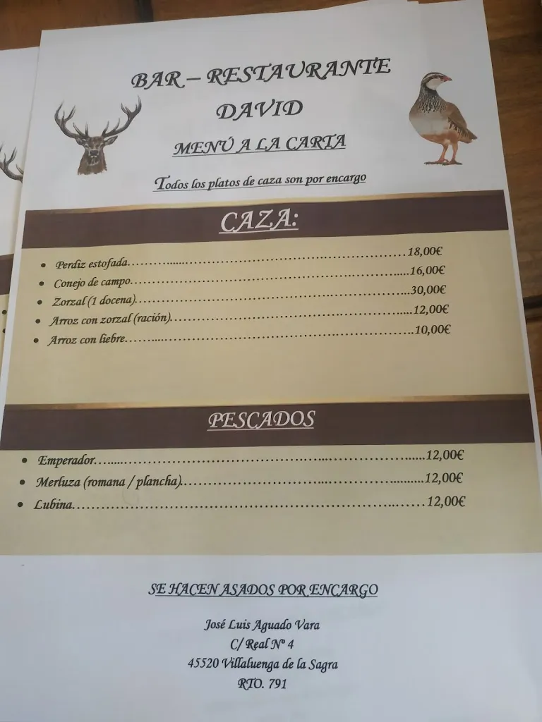 Menu_Bar restaurante David_Villaluenga de la Vega_image_3