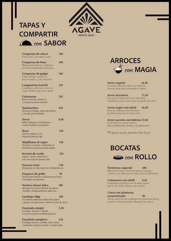 Menu_Agave Restobar_Caldas de Reis_image_1