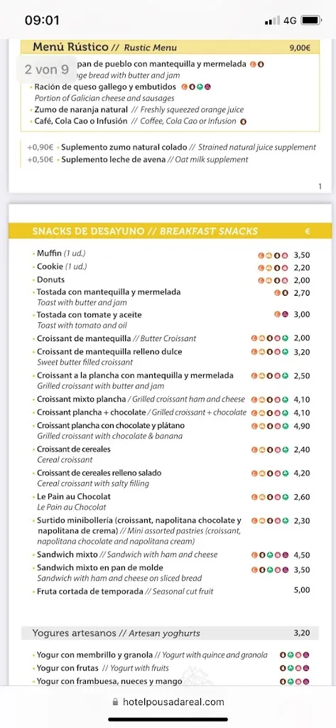 Menu_Cafetería Pousada Real_Caldas de Reis_image_1