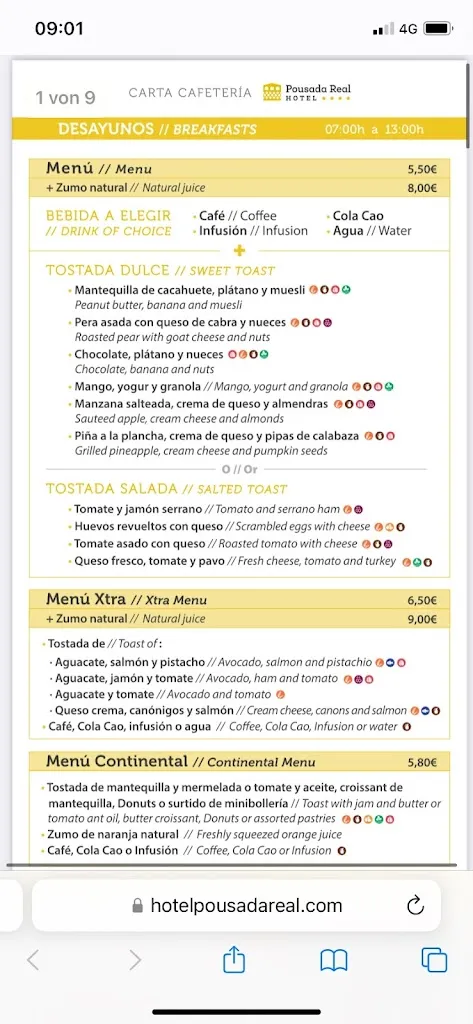 Menu_Cafetería Pousada Real_Caldas de Reis_image_2