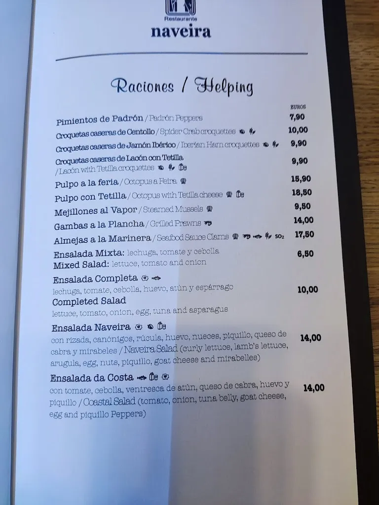 Menü_Restaurante Naveira_Baiona_Bild_1