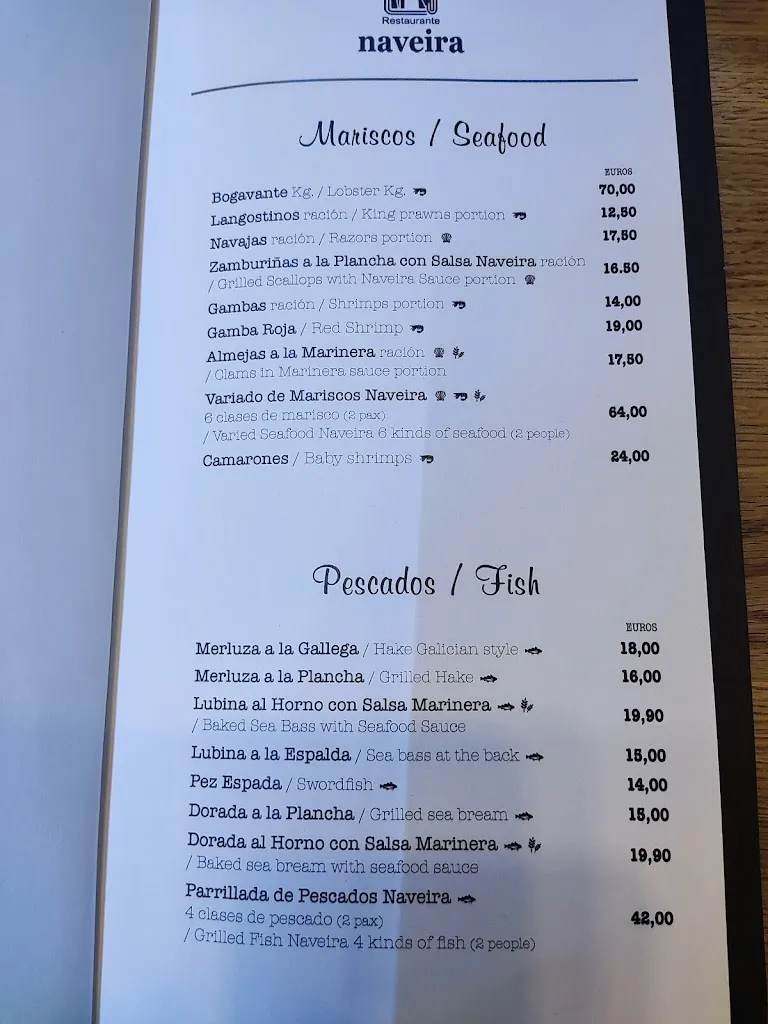 Menü_Restaurante Naveira_Baiona_Bild_2