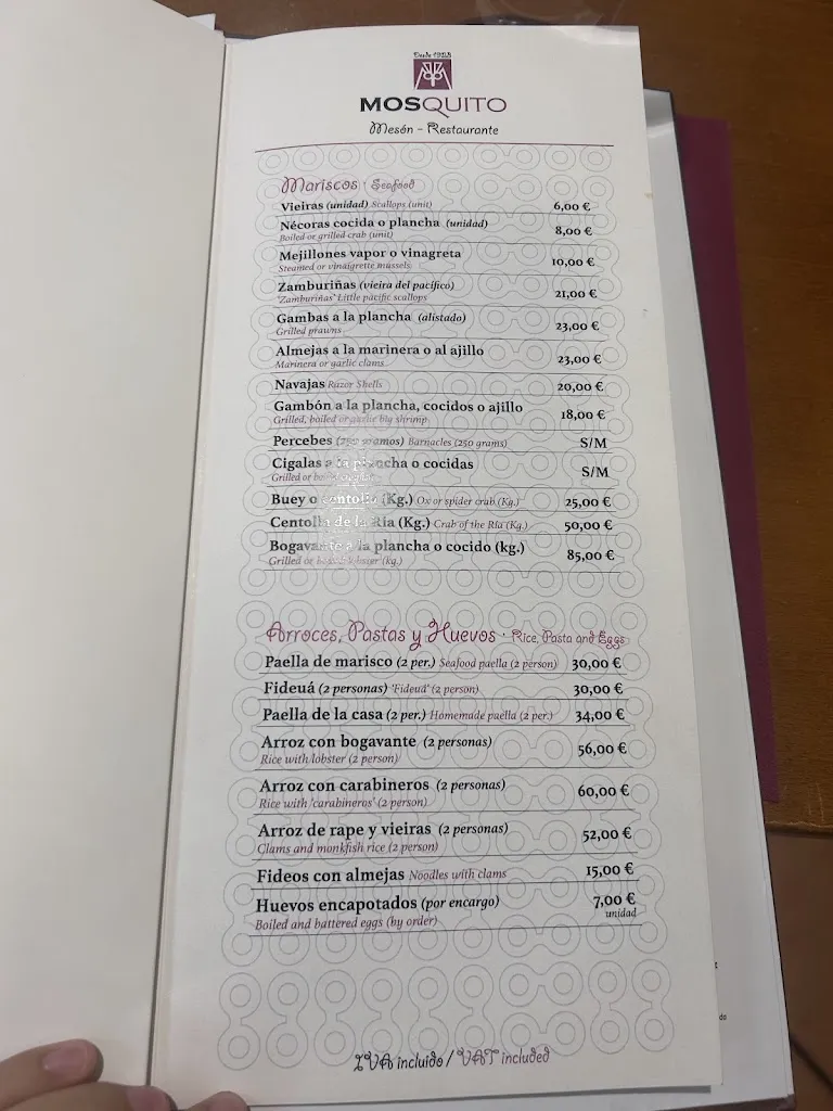 Menu_Restaurante El Mosquito_Baiona_immagine_1