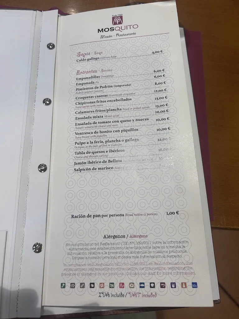 Menu_Restaurante El Mosquito_Baiona_immagine_3