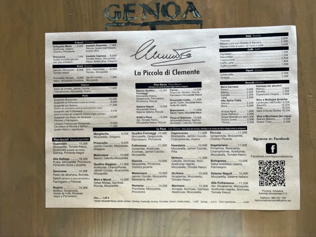 Menu_La Piccola di Clemente_Baiona_image_1
