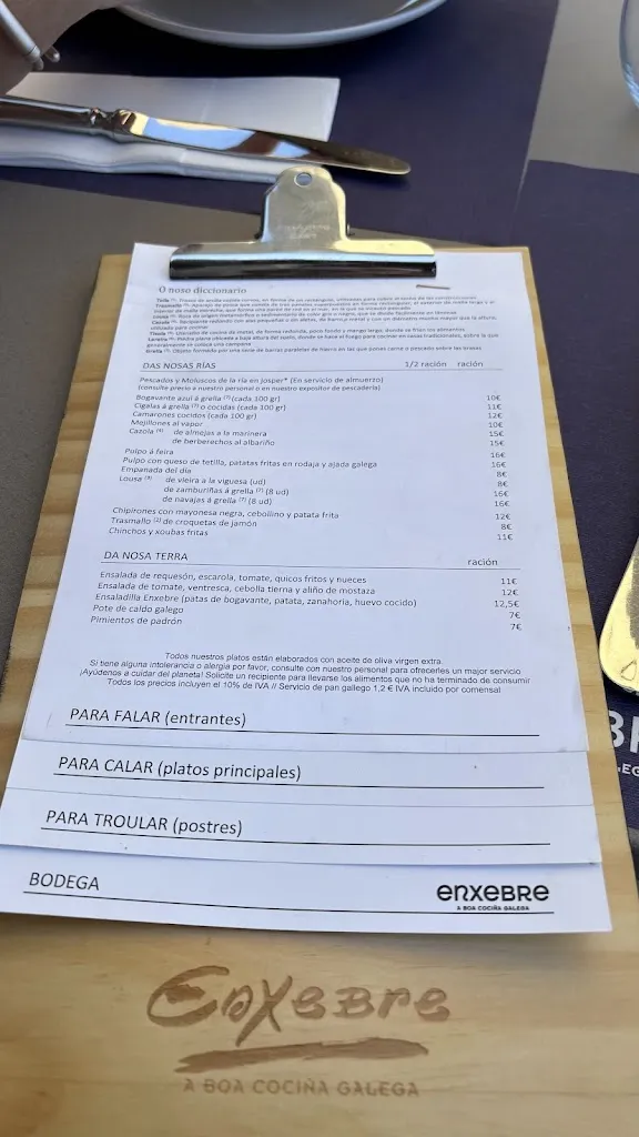 Menu_Restaurante Enxebre La Pinta_Baiona_immagine_3