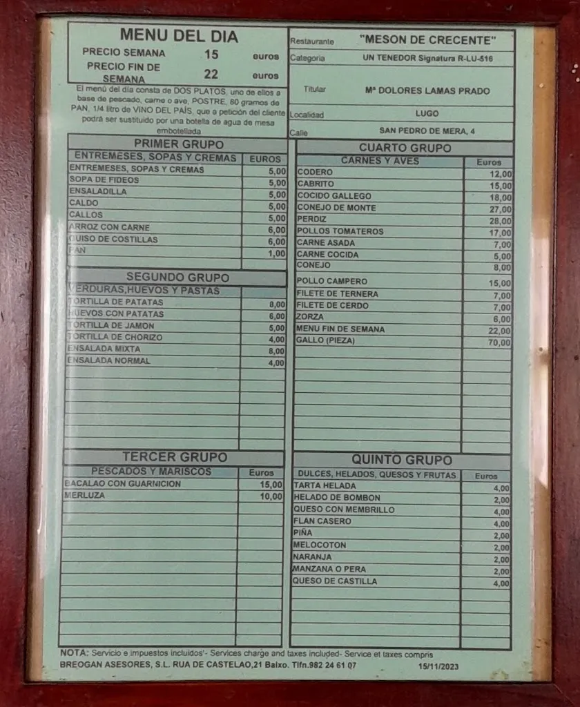 Menu_Mesón de Crecente_Crecente_image_1
