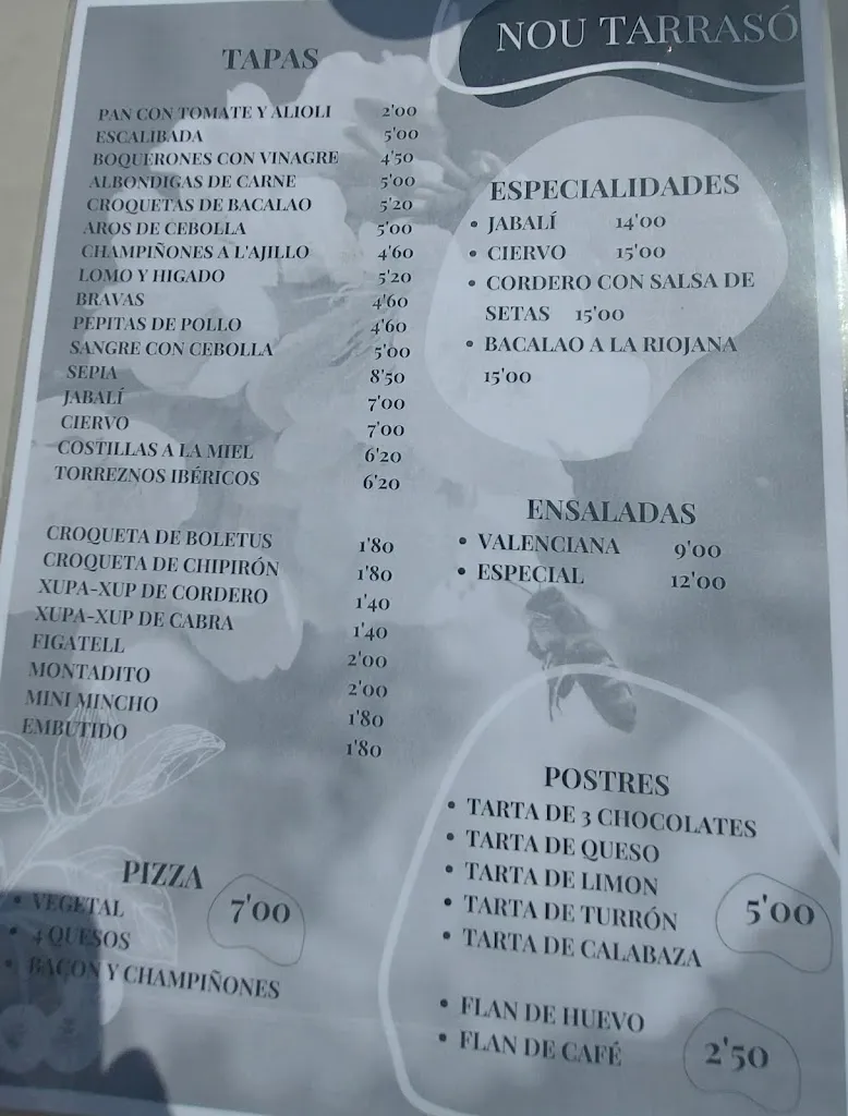 Menu_Nou Tarrasó BENIALÍ_Vall de Gallinera_image_2