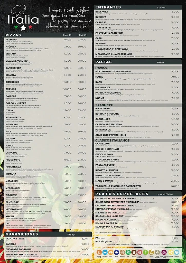 Menu_Italia Café & Restaurant - Pizzeria Cambados_Cambados_image_1