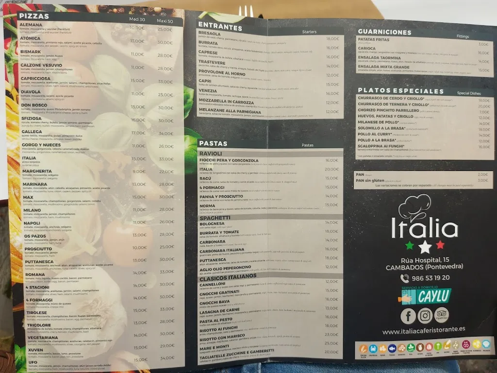 Menu_Italia Café & Restaurant - Pizzeria Cambados_Cambados_image_2