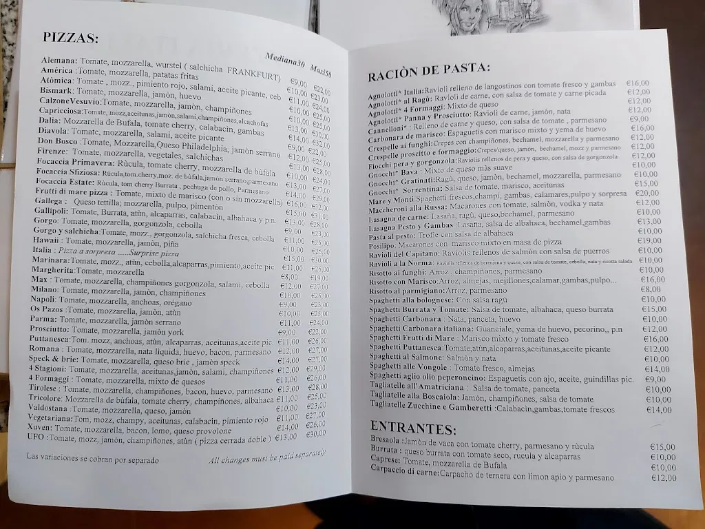 Menu_Italia Café & Restaurant - Pizzeria Cambados_Cambados_image_4