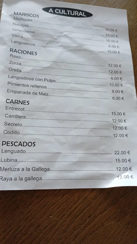 Menu_A Cultural Bar Restaurante_Cambados_image_1