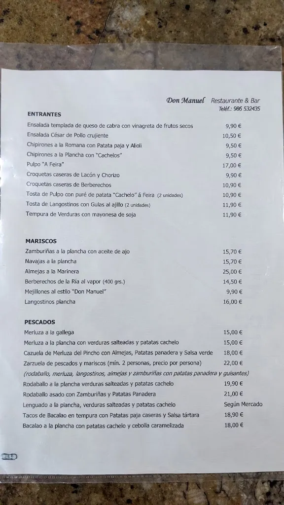 Menu_RESTAURANTE & BAR DON MANUEL CUNTIS_Cuntis_image_1