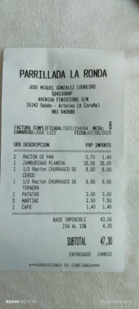 Ricardo Vazquez Garcia_Restaurante Parrillada La Ronda_Arteixo_avis