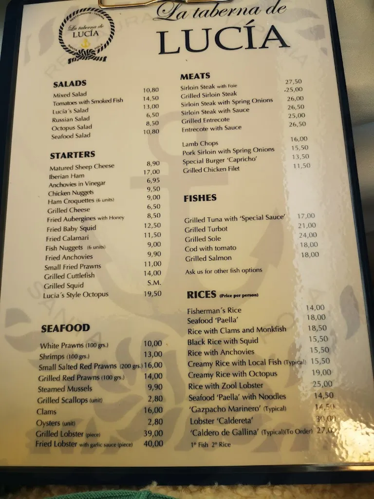 Menu_La taberna de Lucia_Santa Pola_image_4
