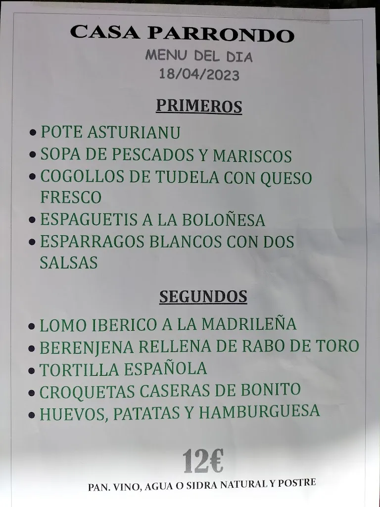 Menu_Restaurante Sidrería Casa Parrondo_Moaña_image_1