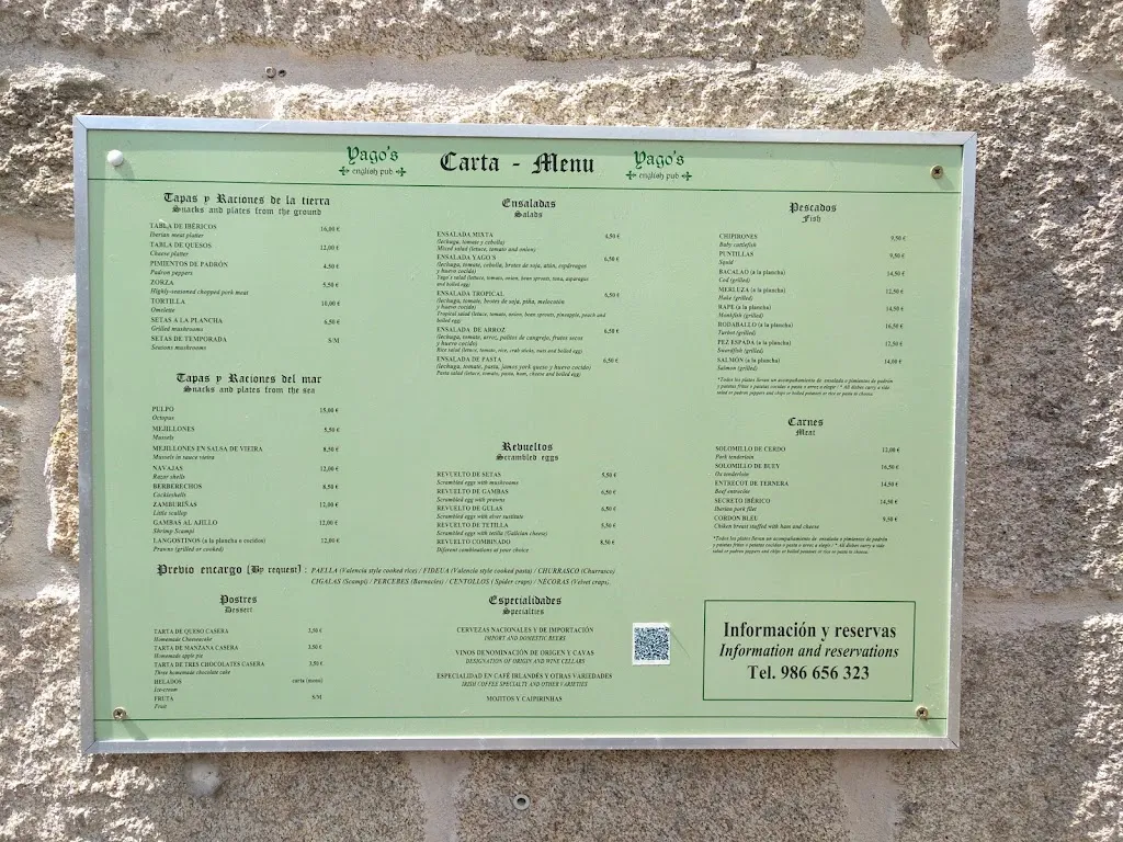 Menu_Yago's Pub Restaurante_Mondariz_image_4
