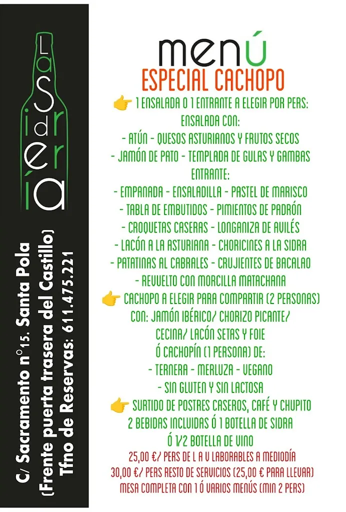 Menu_La Sidrería de Santa Pola. Restaurante Asturiano_Santa Pola_image_1