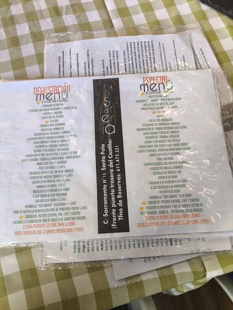 Menu_La Sidrería de Santa Pola. Restaurante Asturiano_Santa Pola_image_3