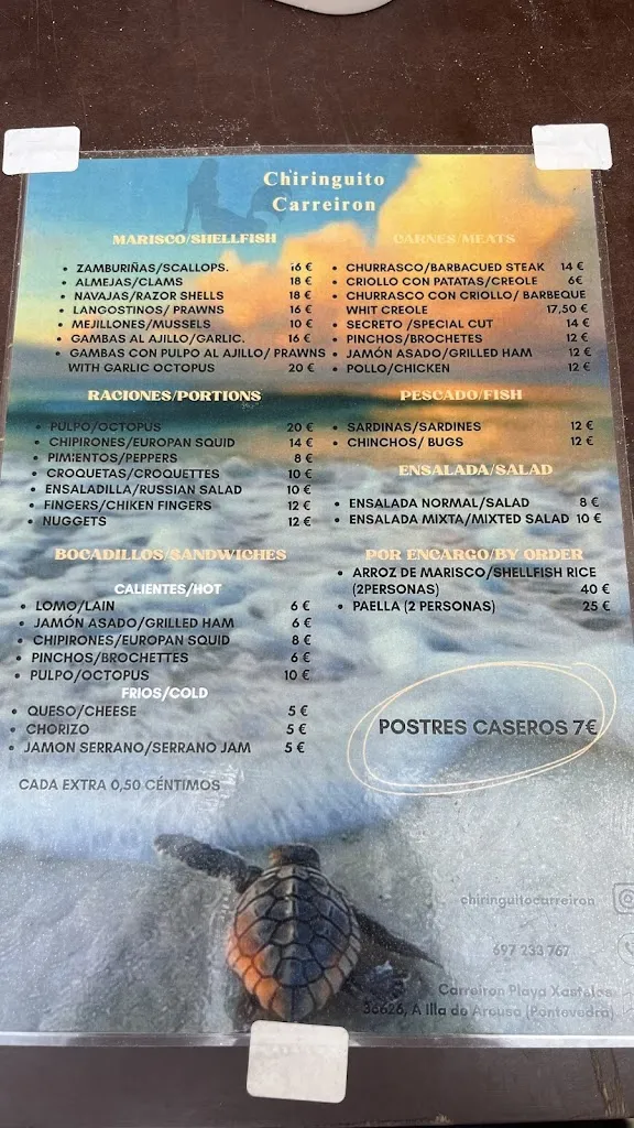 Menu_Chiringuito Praia Xestira_Illa de Arousa A_image_1