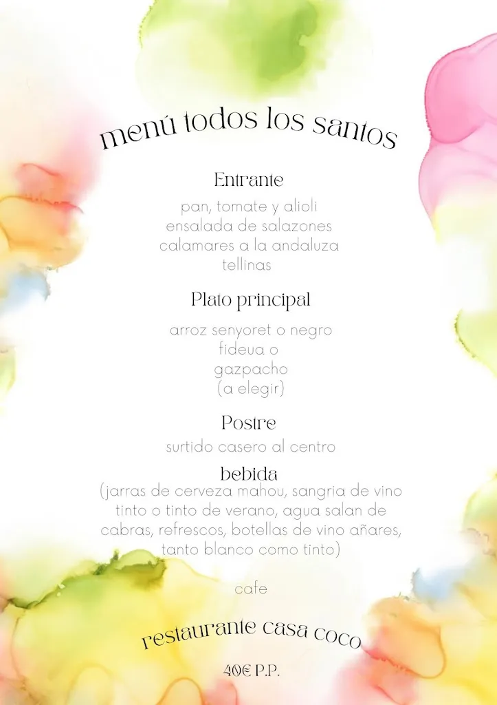 Menu_Restaurante Casa Coco_Santa Pola_immagine_4