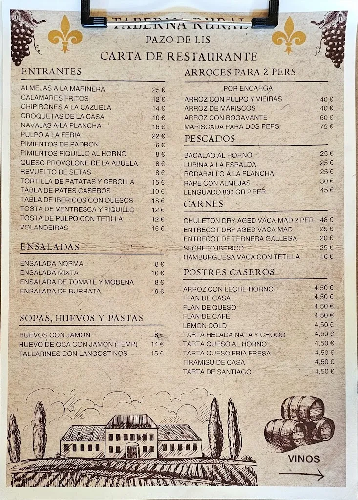 Menu_Pazo de Lis Taberna Rural_Meaño_image_1