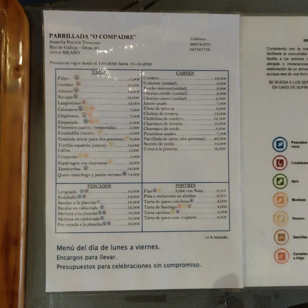 Menu_Parrillada O Compadre_Meaño_image_3