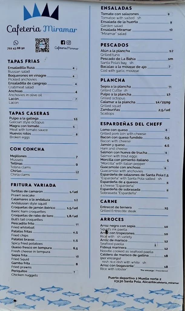 Menu_Restaurante Miramar Santa Pola | Alicante_Santa Pola_image_1