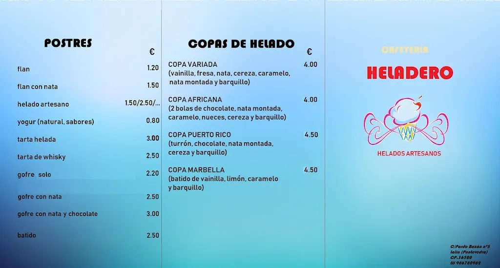 Menu_Café Bar Heladero_Lalín_image_2