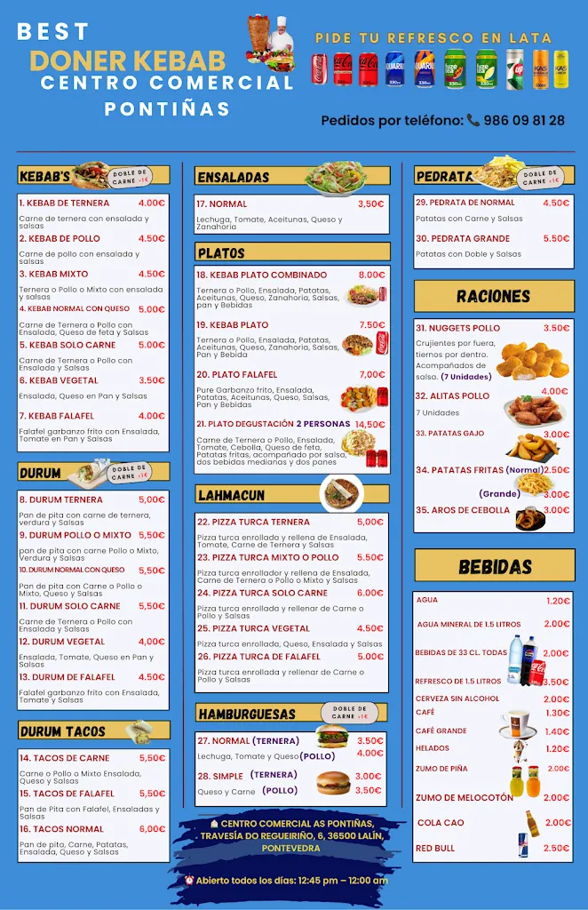 Menu_BEST DONER KEBAB CENTRO COMERCIAL PONTIÑAS_Lalín_image_1