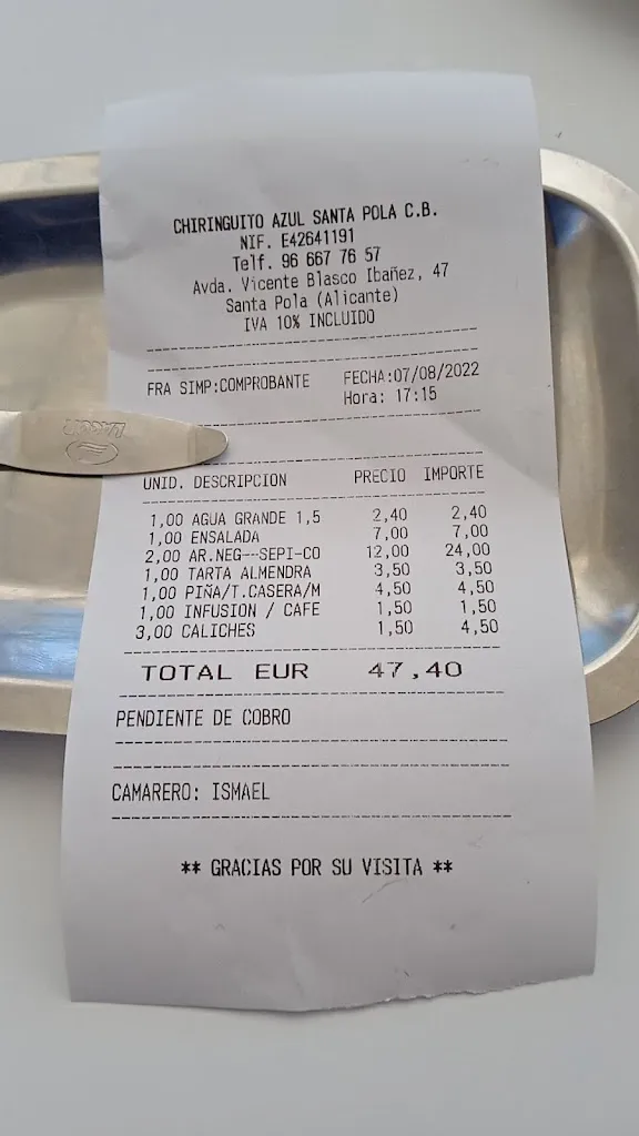 maria south_Chiringuito Azul Santa Pola_Santa Pola_review