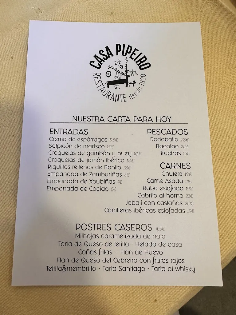 Menü_Restaurante Casa Pipeiro_Ponte Caldelas_Bild_4